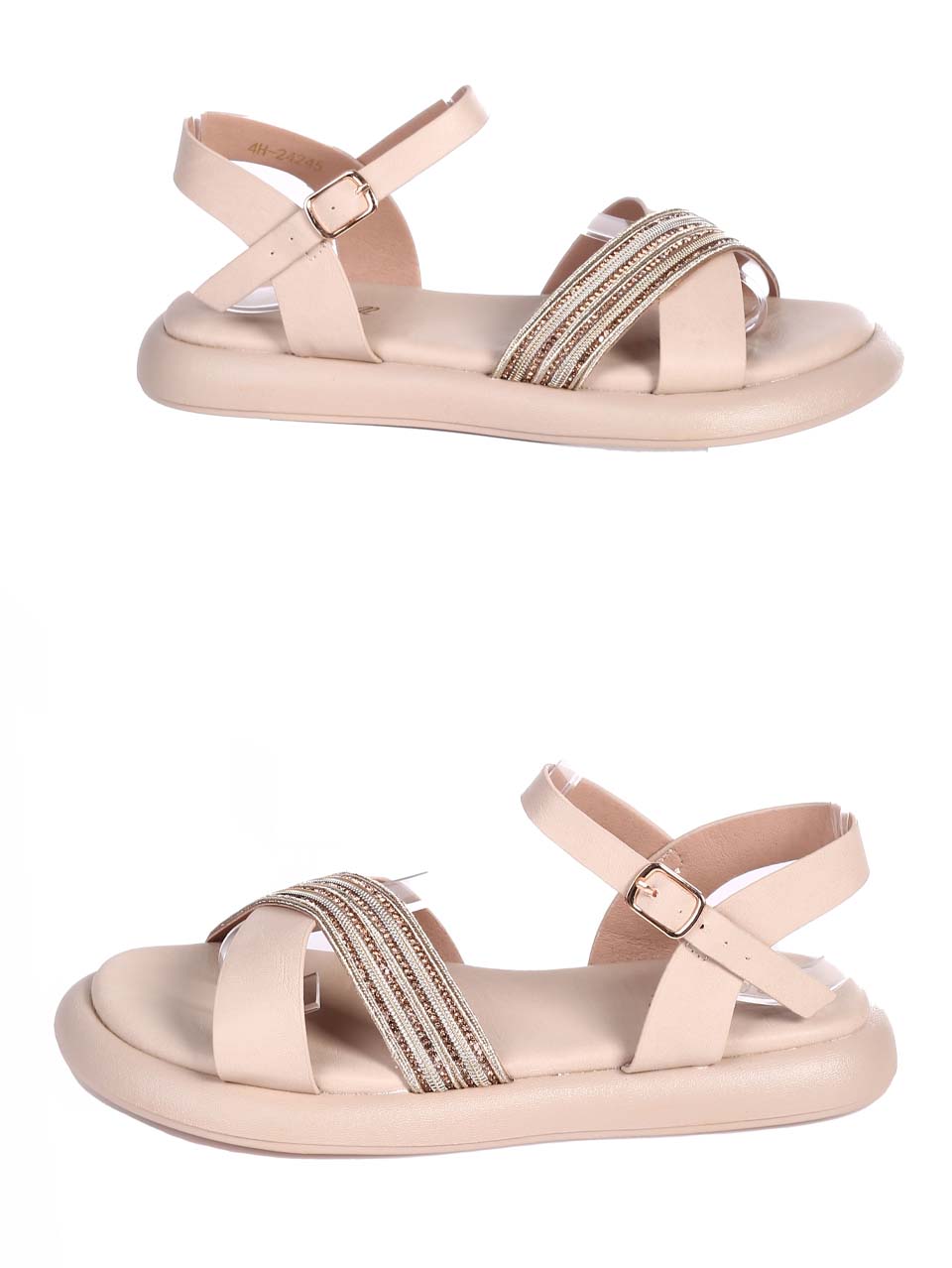 Ежедневни дамски сандали в бежово 4H-24245 beige
