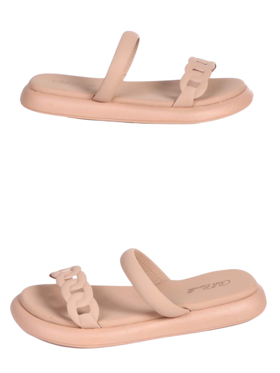 Ежедневни дамски чехли в цвят камел 5H-24246 camel