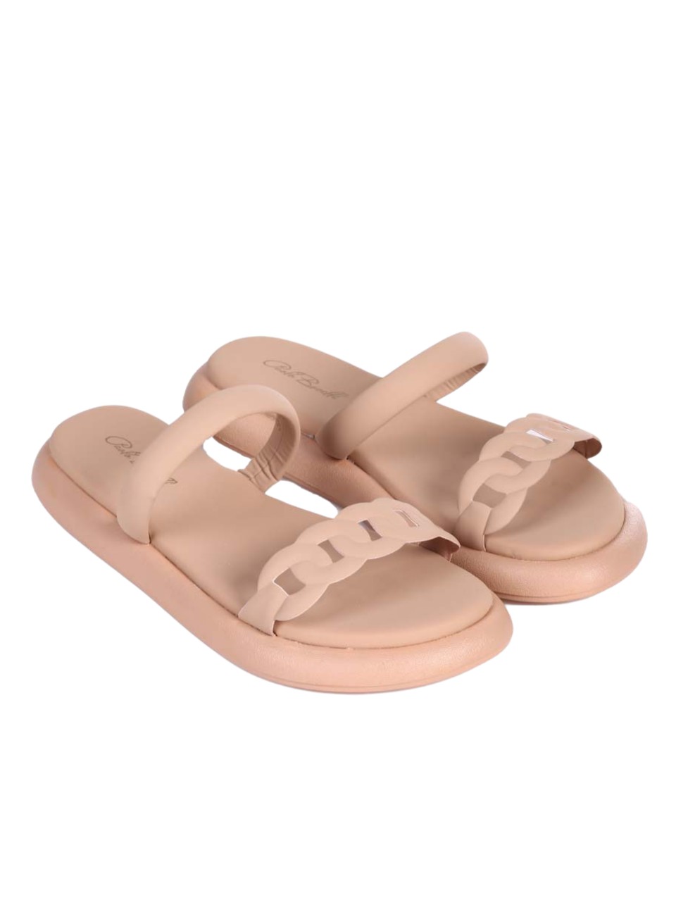 Ежедневни дамски чехли в цвят камел 5H-24246 camel