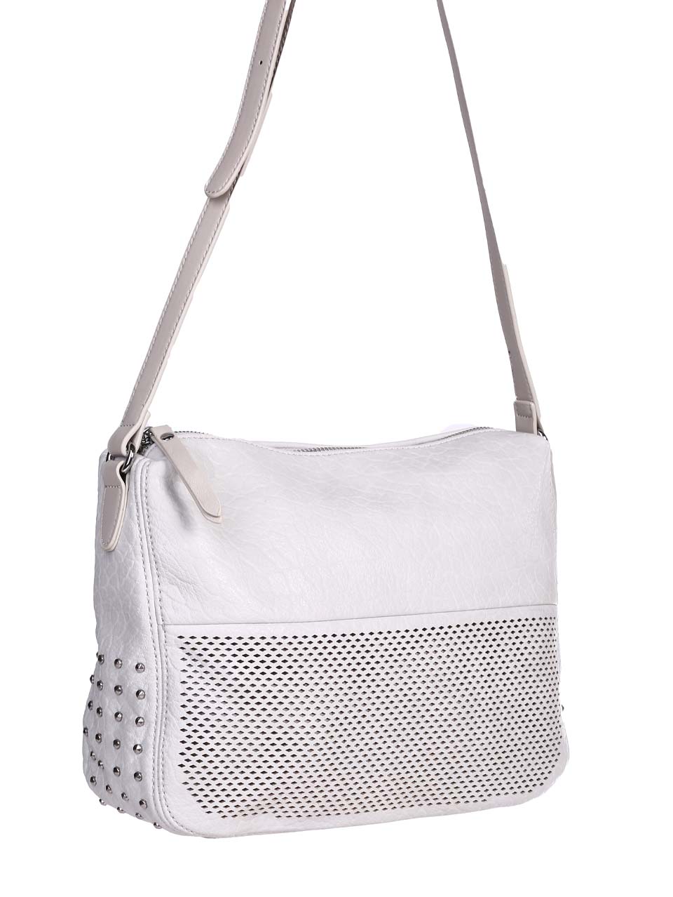 Ежедневна дамска чанта в бял/сив цвят 9Q-24291 off white
