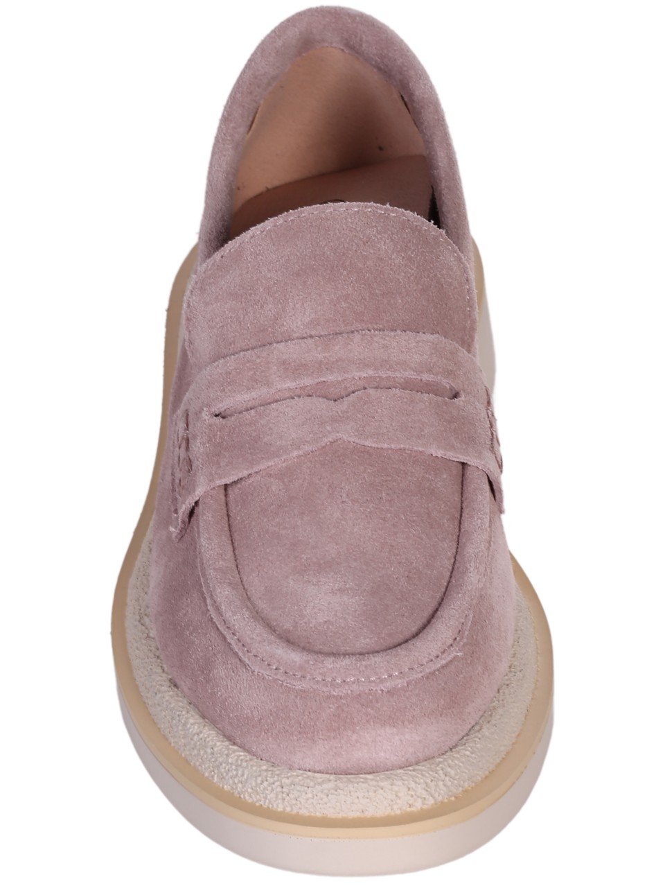 Ежедневни дамски мокасини от естествен велур в розово 73010-03 pink