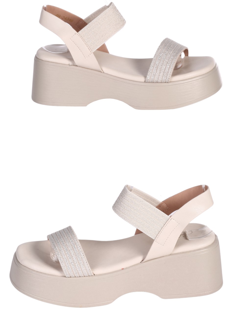 Ежедневни дамски сандали на платформа в бежово 4H-24248 beige