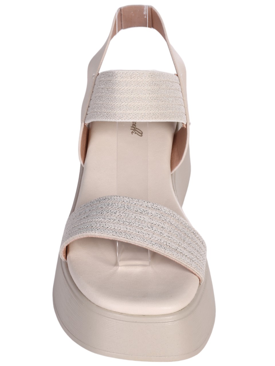 Ежедневни дамски сандали на платформа в бежово 4H-24248 beige