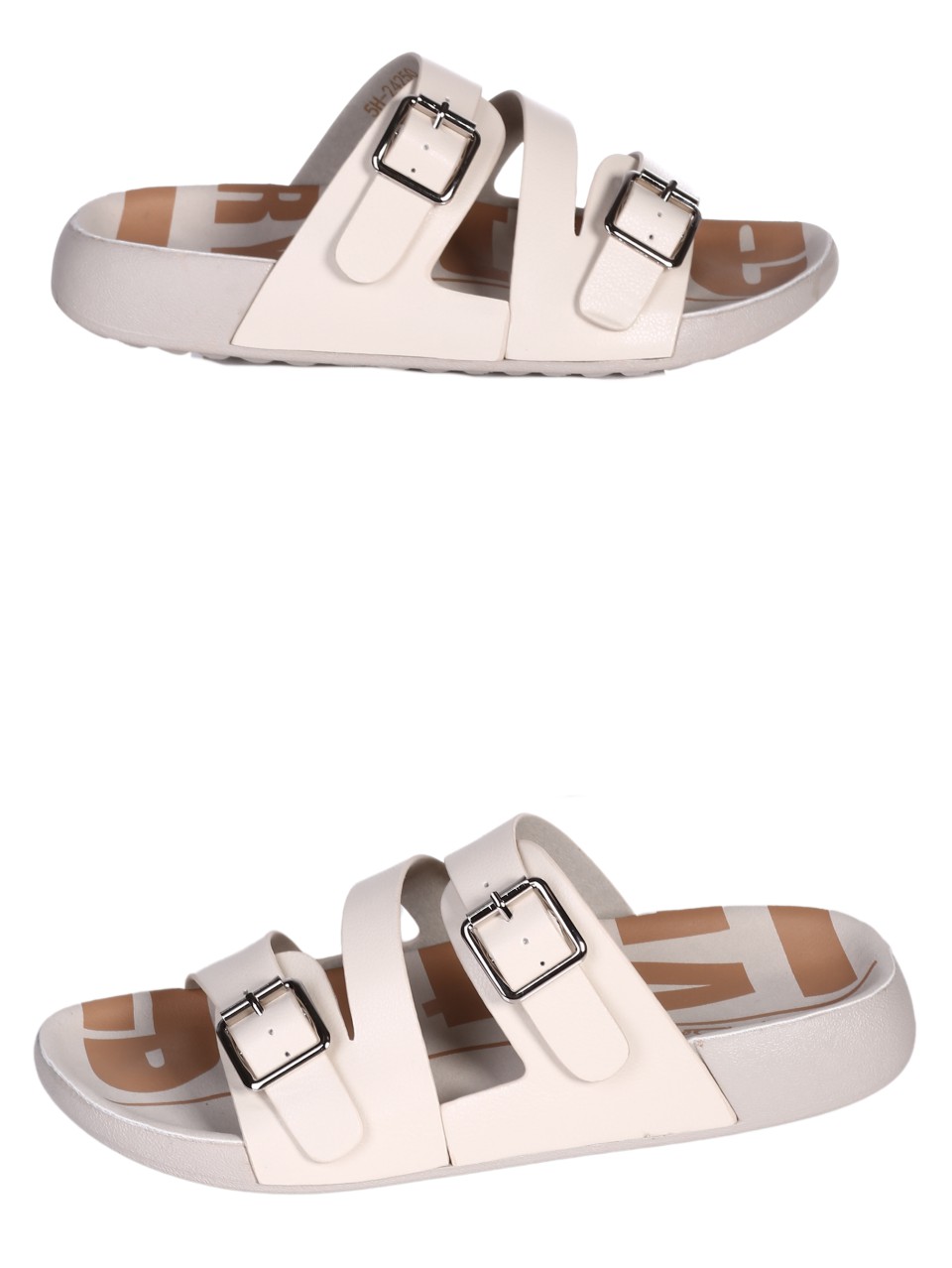 Ежедневни дамски чехли в бежово 5H-24250 beige