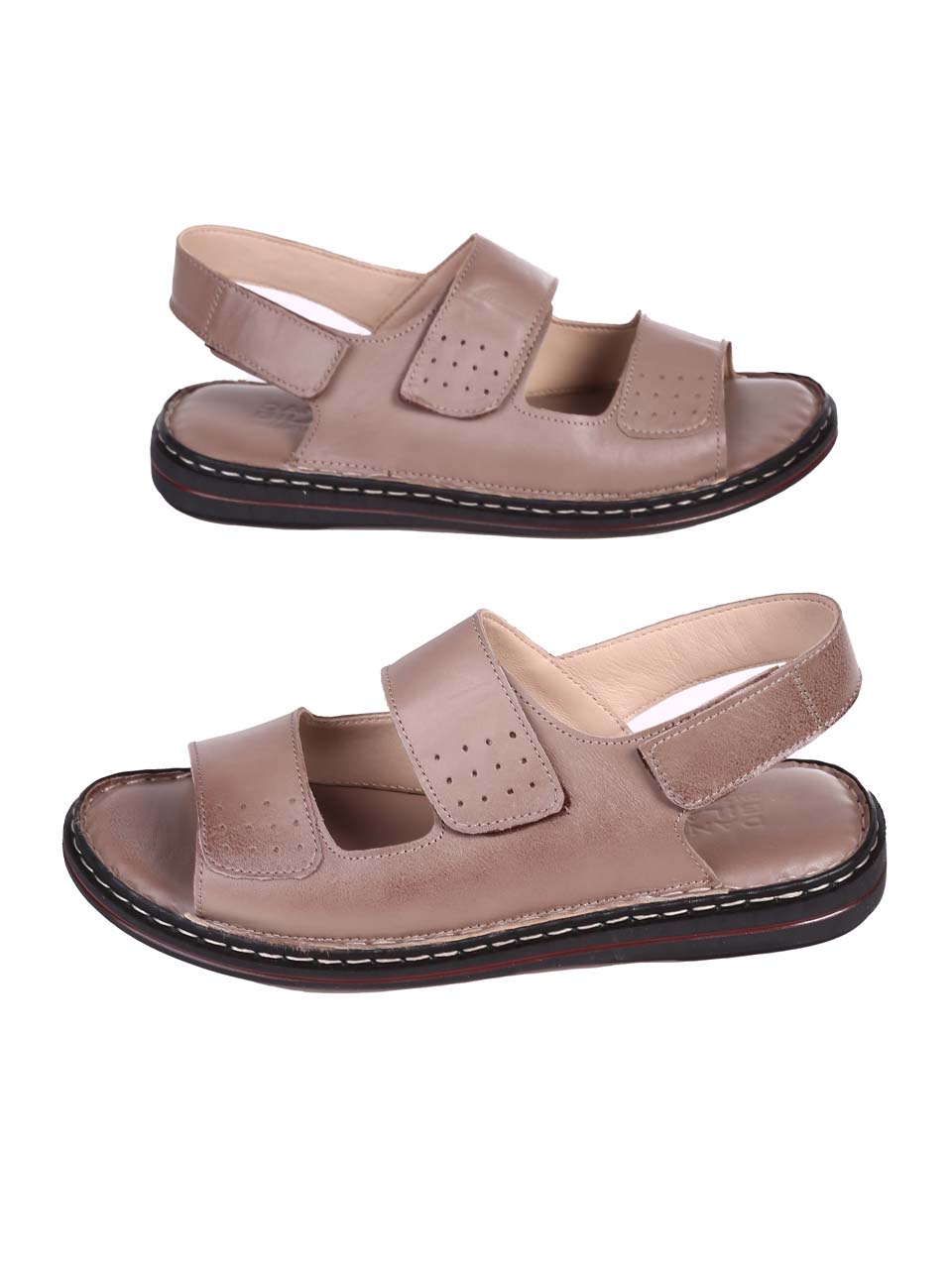 Ежедневни мъжки сандали от естествена кожа в бежово 8AT-24403 beige