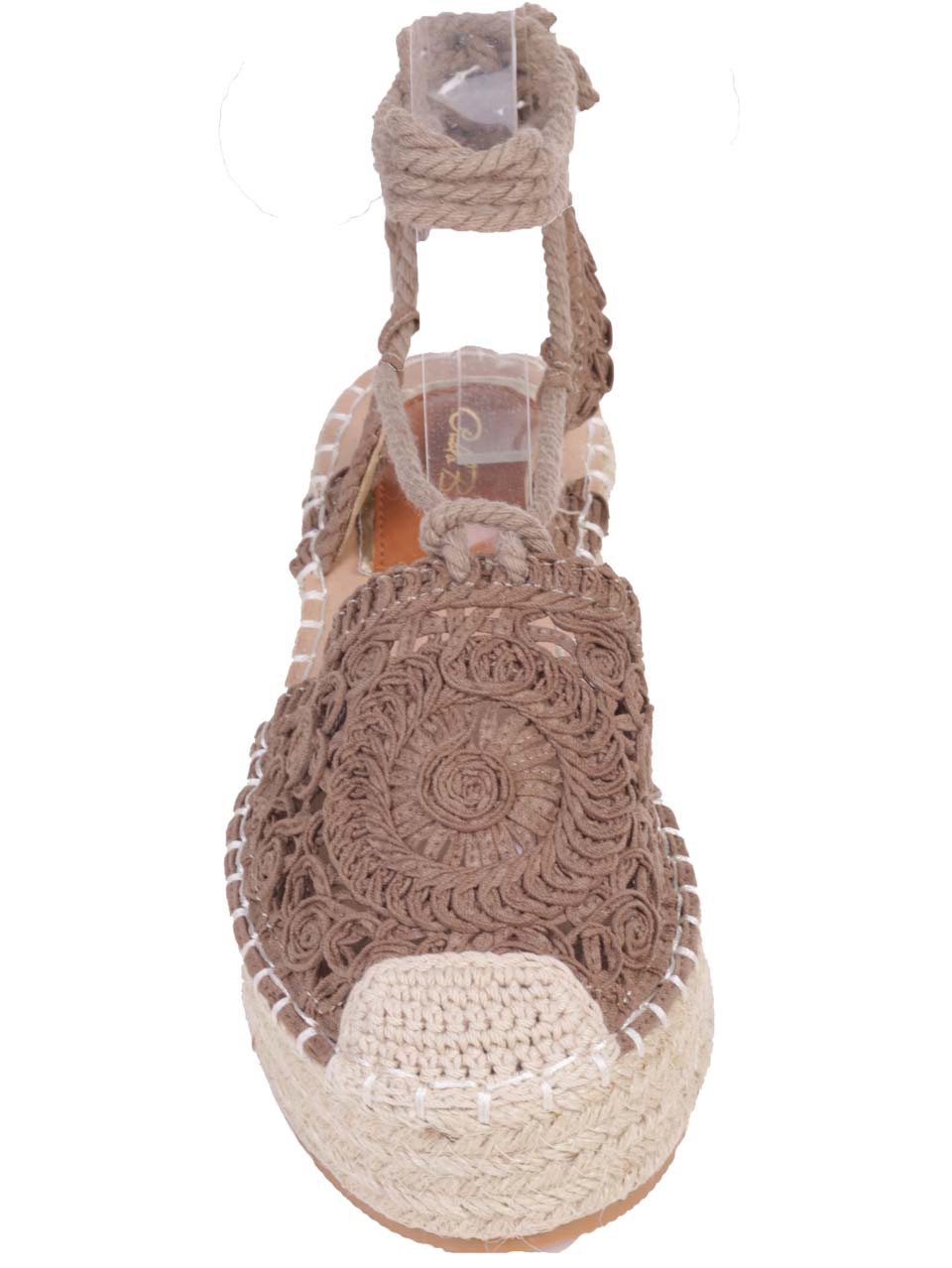 Ежедневни дамски обувки в бежово с дълги дръжки 3H-24209 beige