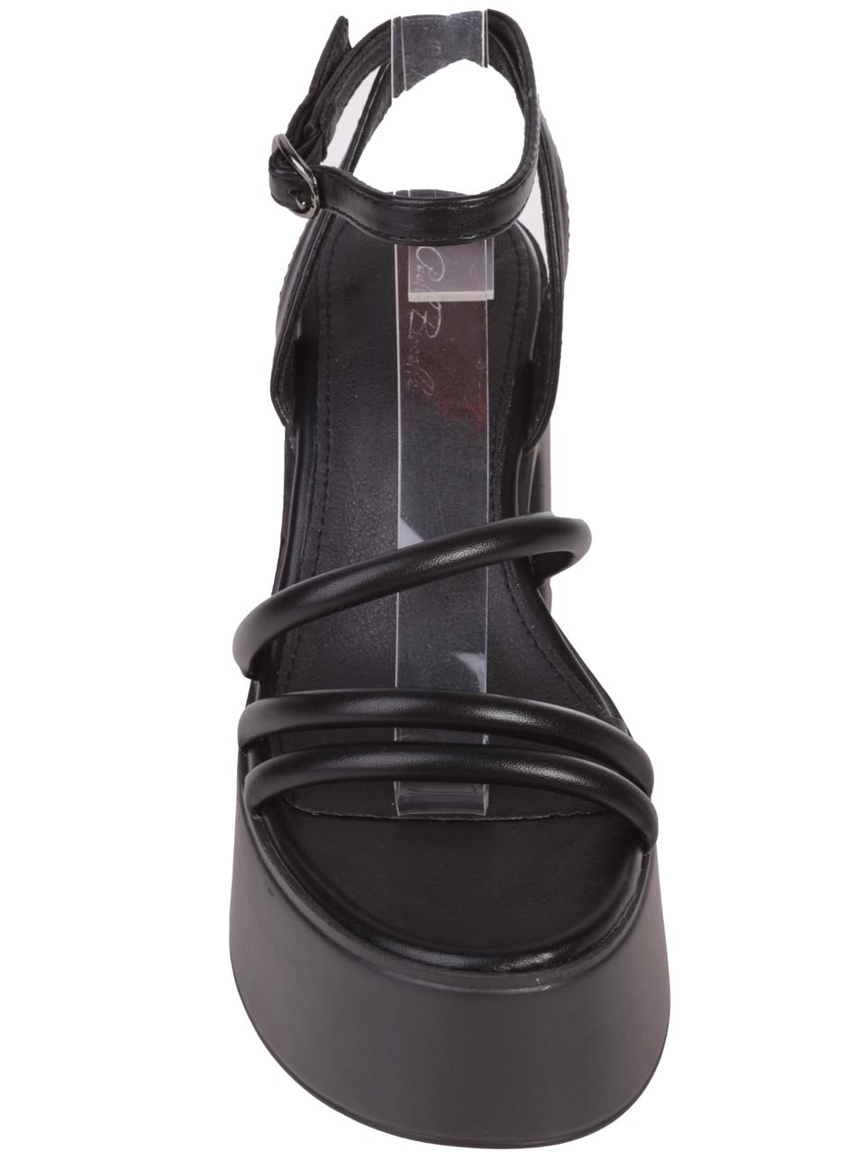Ежедневни дамски сандали на платформа в черно 4H-24186 black