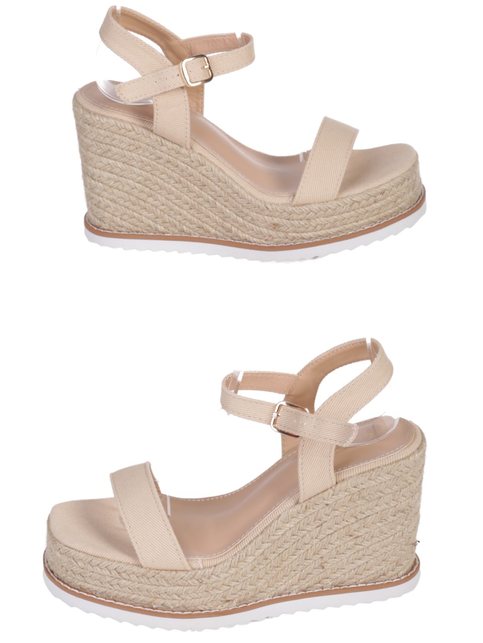 Ежедневни дамски сандали на платформа в бежово 4H-24201 beige