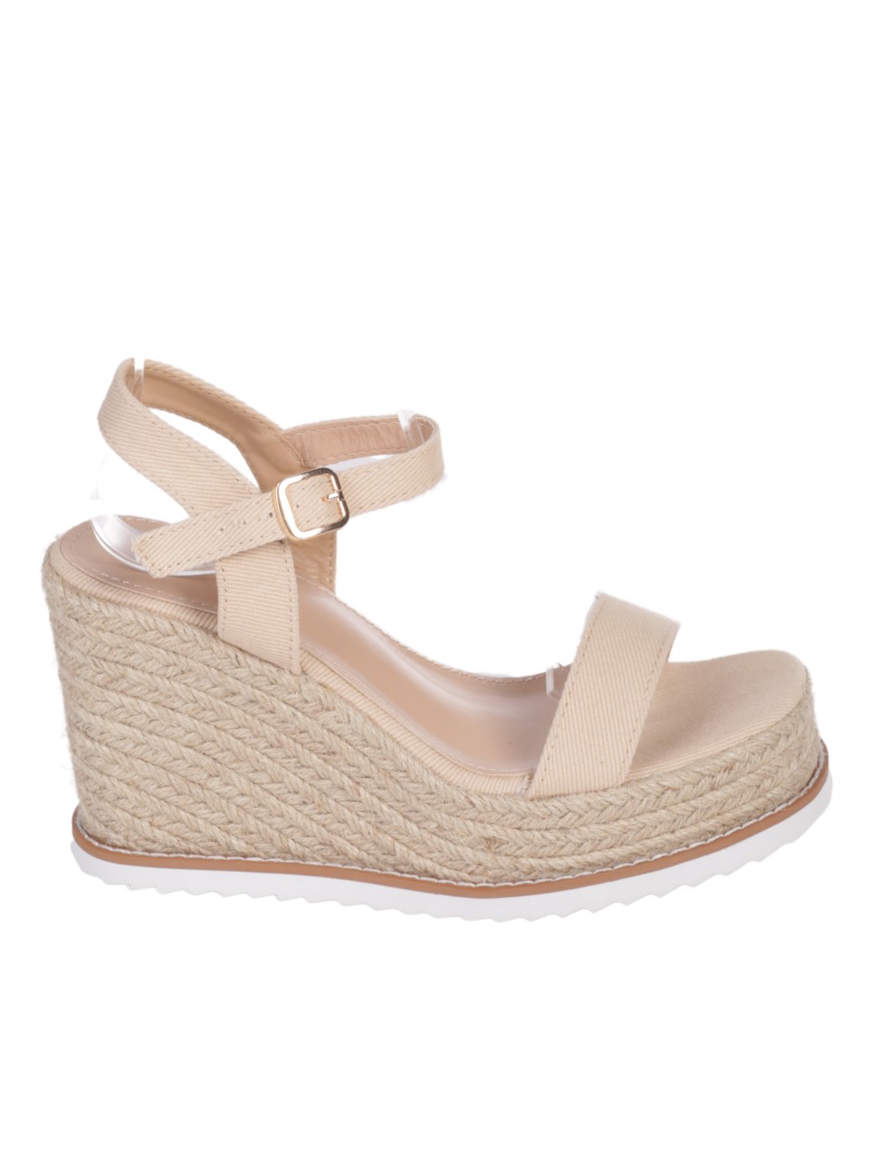 Ежедневни дамски сандали на платформа в бежово 4H-24201 beige