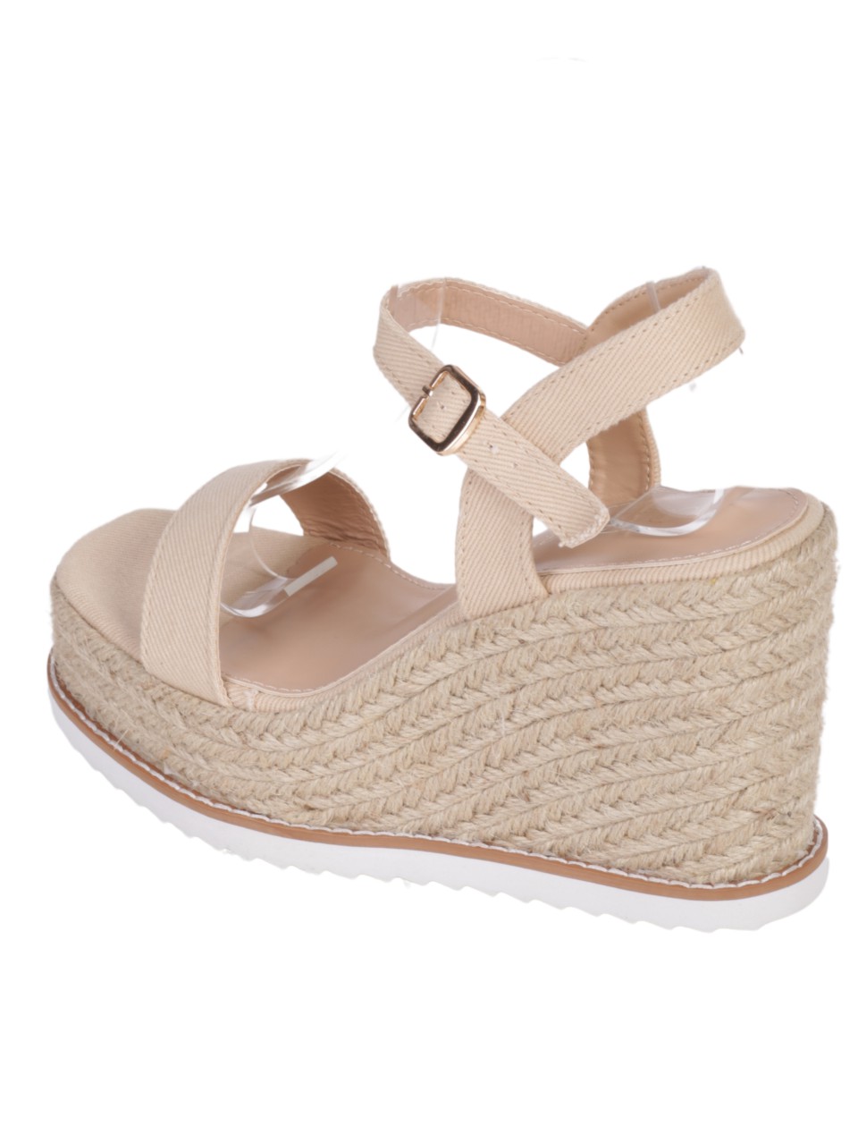 Ежедневни дамски сандали на платформа в бежово 4H-24201 beige