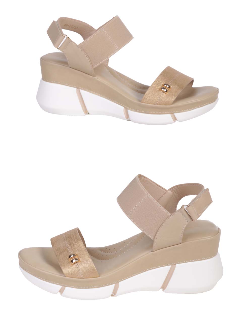 Ежедневни дамски сандали на платформа в бежово 4H-24313 beige