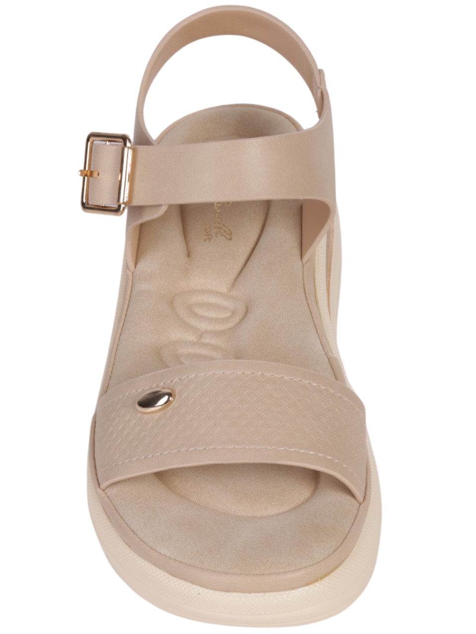 Ежедневни дамски сандали на платформа в бежово 4H-24322 beige