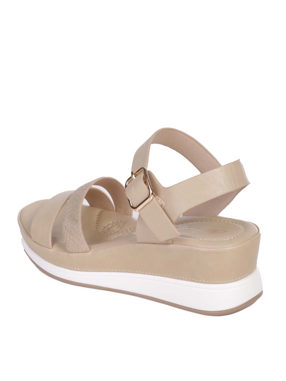 Ежедневни дамски сандали на платформа в бежово 4H-24323 beige