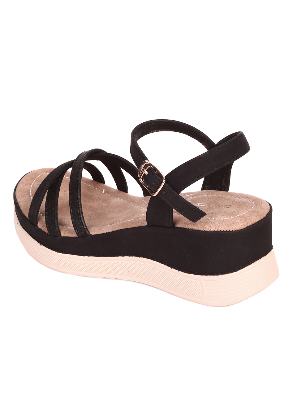 Ежедневни дамски сандали на платформа в черно 4H-24311 black (23114)