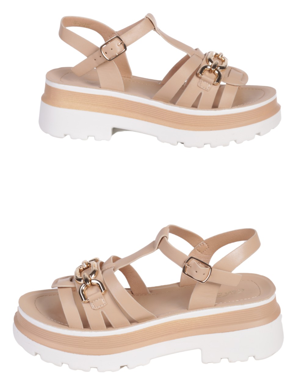 Ежедневни дамски сандали в бежово 4F-24230 beige