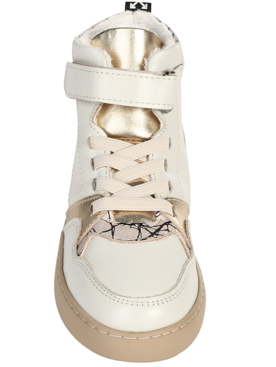 Ежедневни детски боти от естествена кожа в бежов цвят  F-4457-07 beige