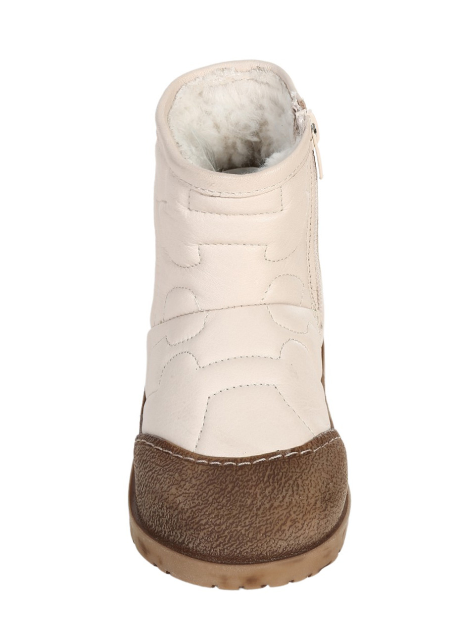 Ежедневни детски боти от естествена кожа в бежово P-4487 beige