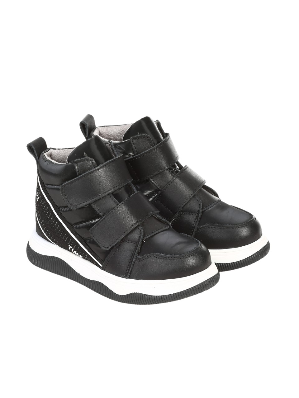 Ежедневни детски боти от естествена кожа в черно P-4306 black