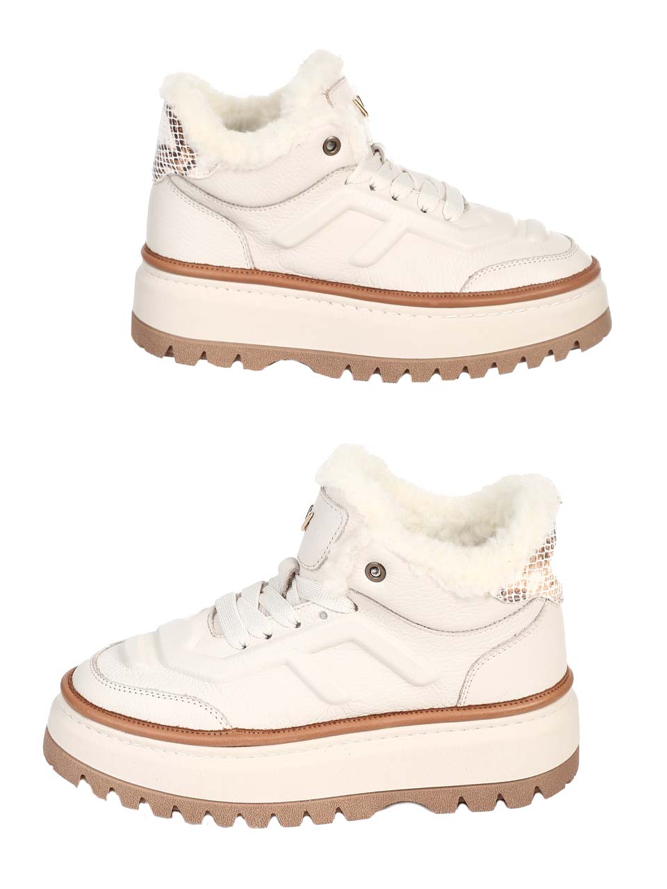 Ежедневни дамски боти от естествена кожа в бежово 2AT-24739 beige