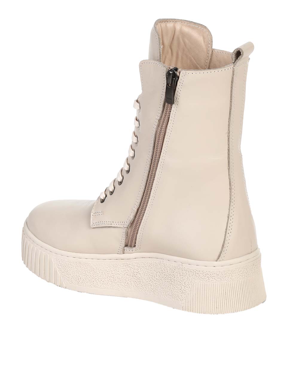 Ежедневни дамски боти от естествена кожа в бежово 2AT-24805 beige