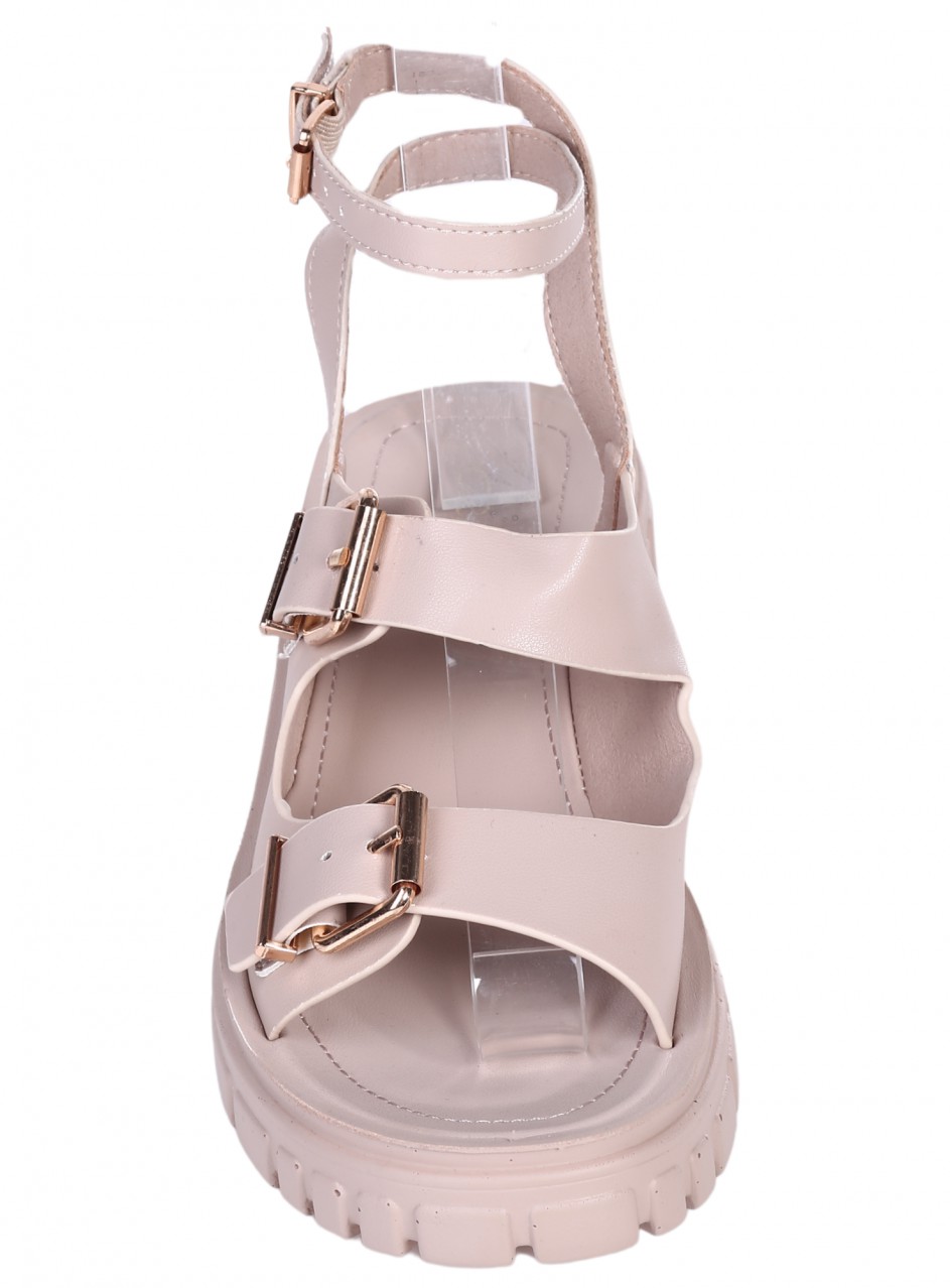 Ежедневни дамски сандали на платформа в бежово 4F-24233 beige