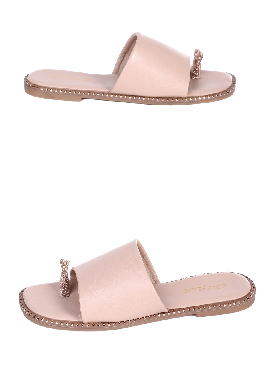 Ежедневни дамски чехли в бежово 5H-24212 beige