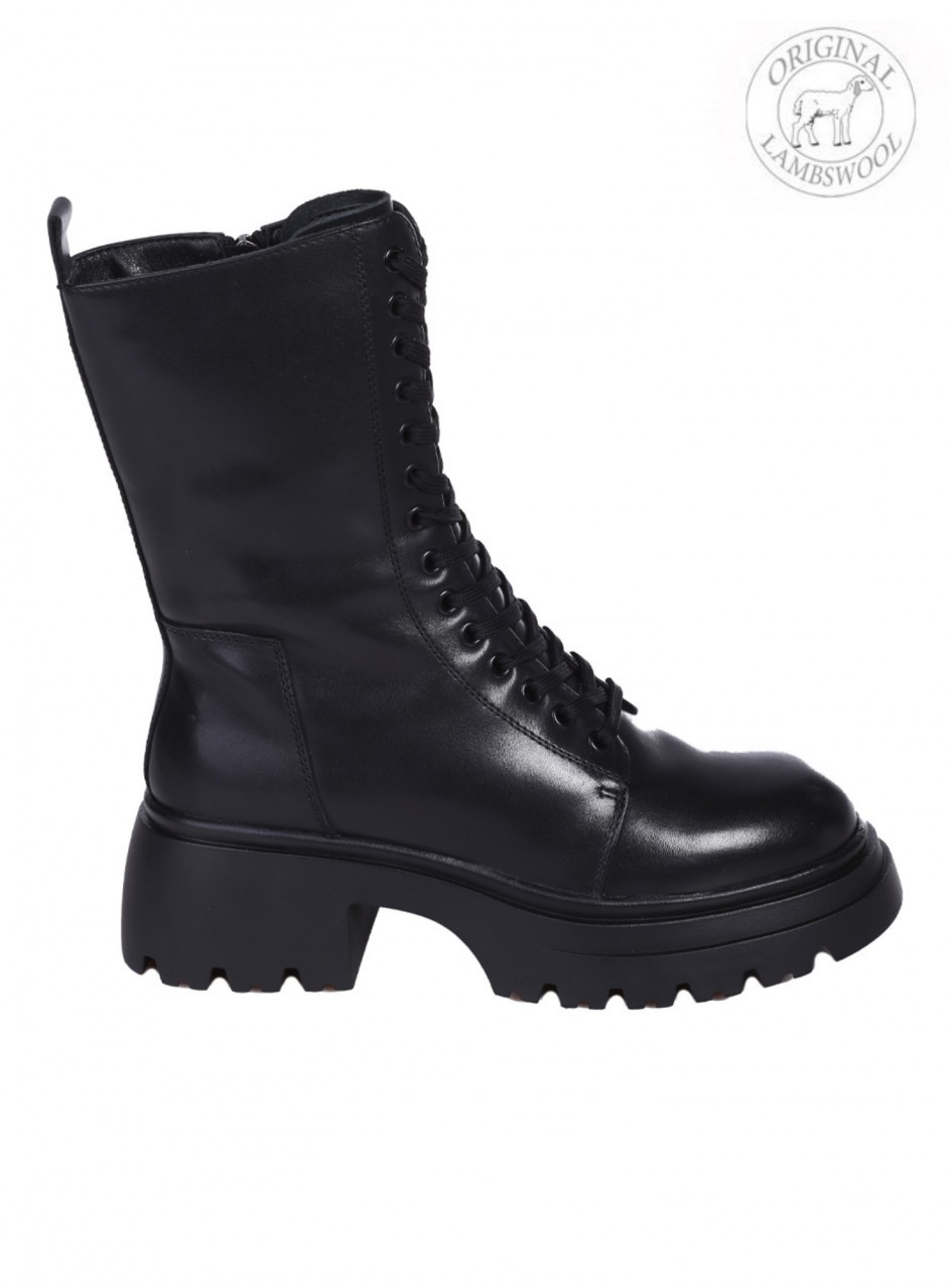 Ежедневни дамски боти от естествена кожа в черно J2575M-Q20A black