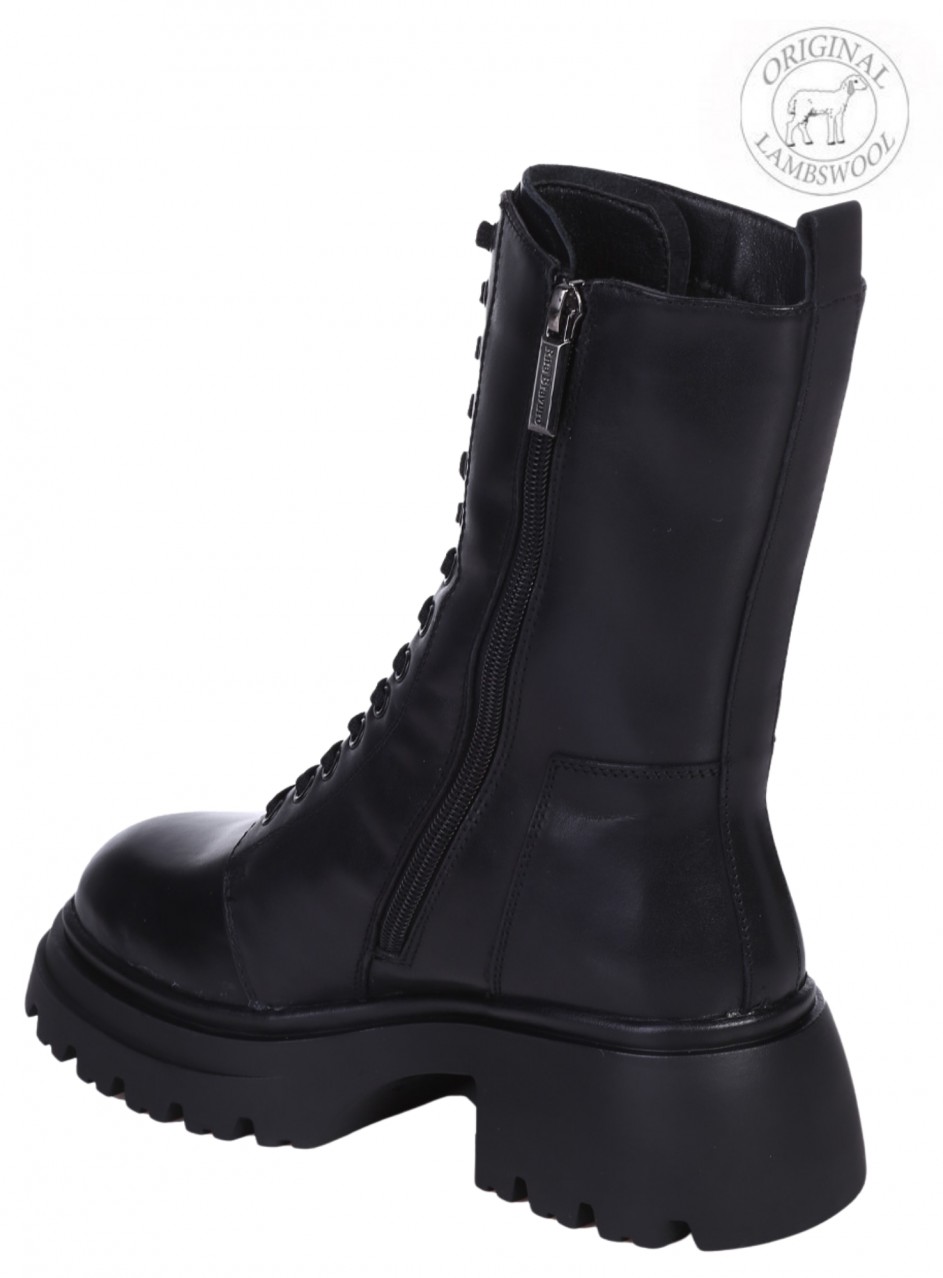 Ежедневни дамски боти от естествена кожа в черно J2575M-Q20A black