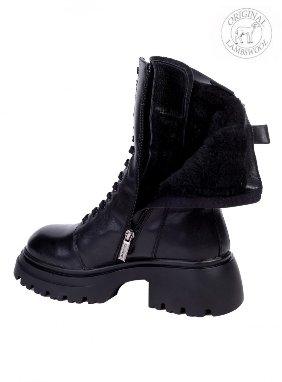 Ежедневни дамски боти от естествена кожа в черно J2575M-Q20A black