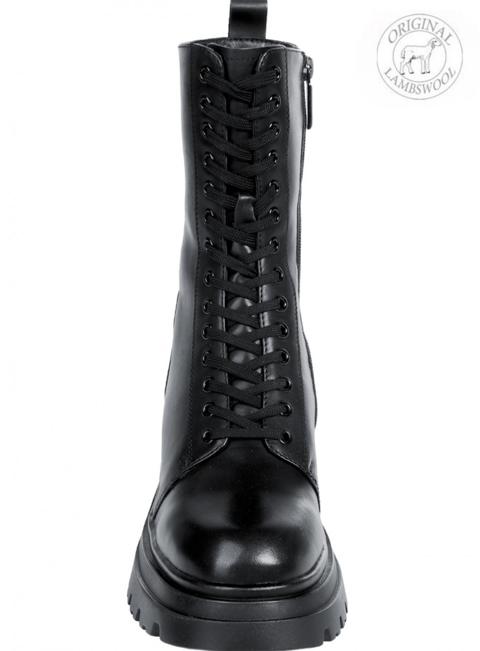 Ежедневни дамски боти от естествена кожа в черно J2575M-Q20A black