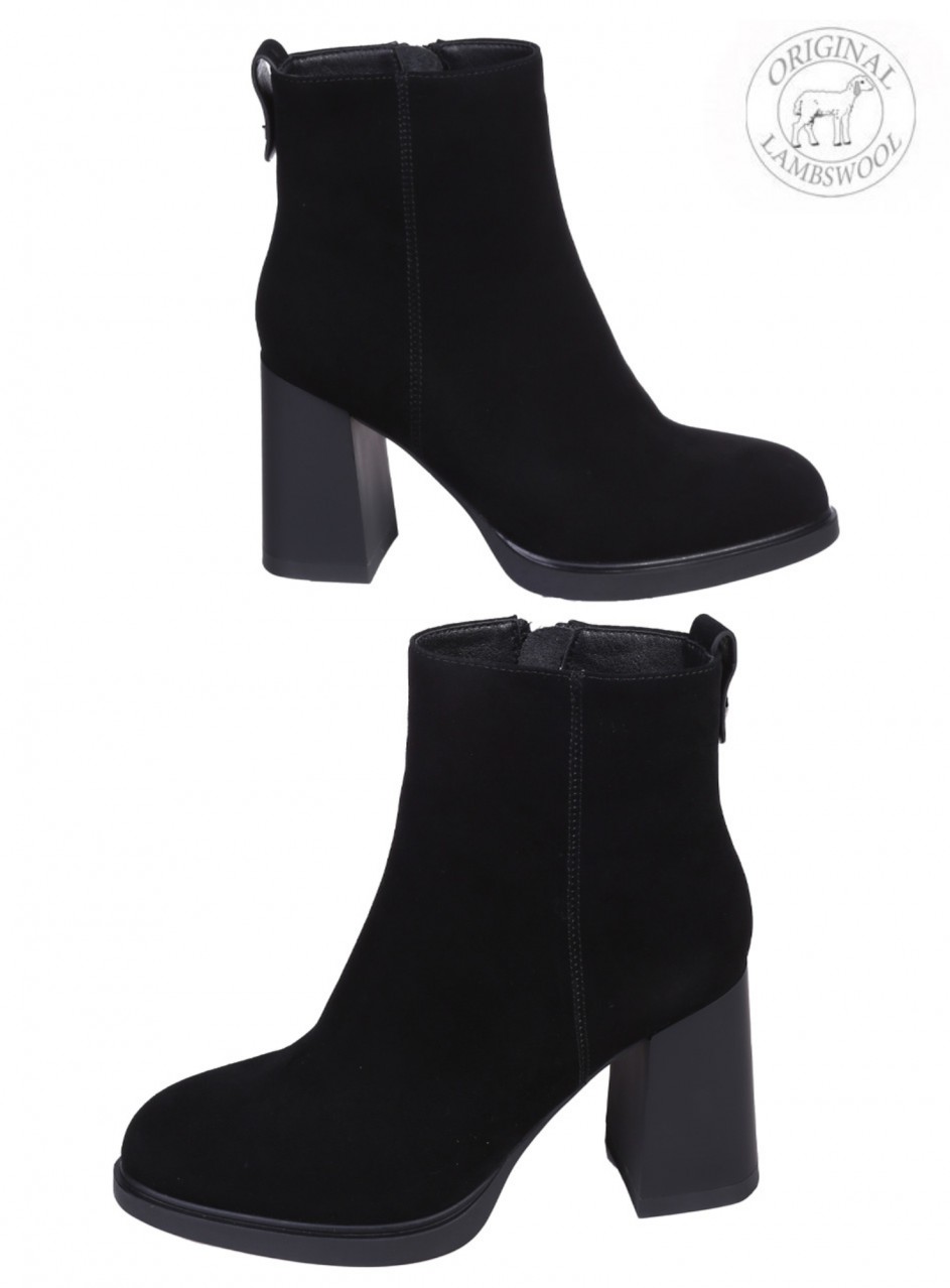 Елегантни дамски боти от естествен велур в черно RBJJ2780M-Q201B black (J2780M-Q201B)