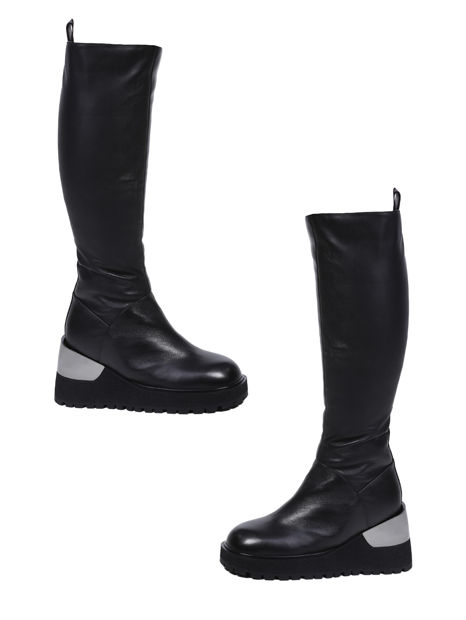 Ежедневни дамски ботуши от естествена кожа в черно V344-155BM-06 black