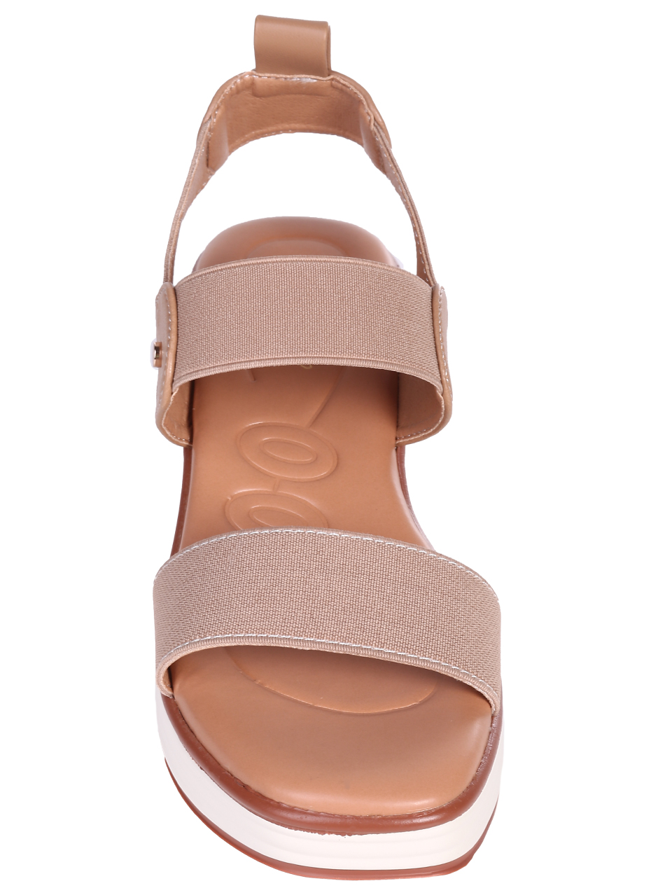 Ежедневни дамски сандали, на платформа, в бежово 4H-25166 dk.beige