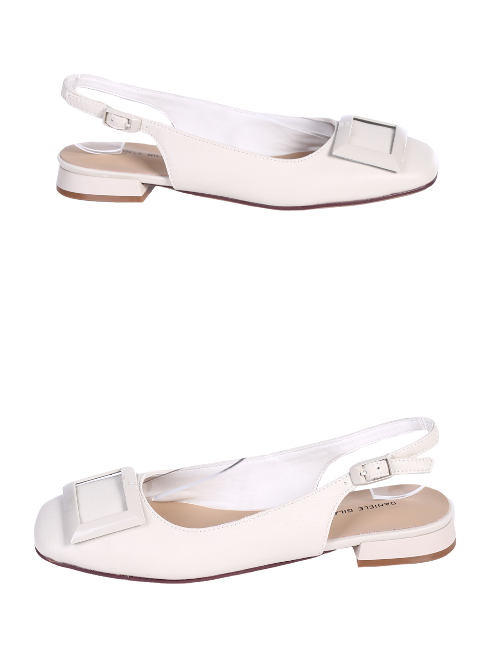 Ежедневни дамски обувки от естествена кожа в бежово 3AF-25063 off white