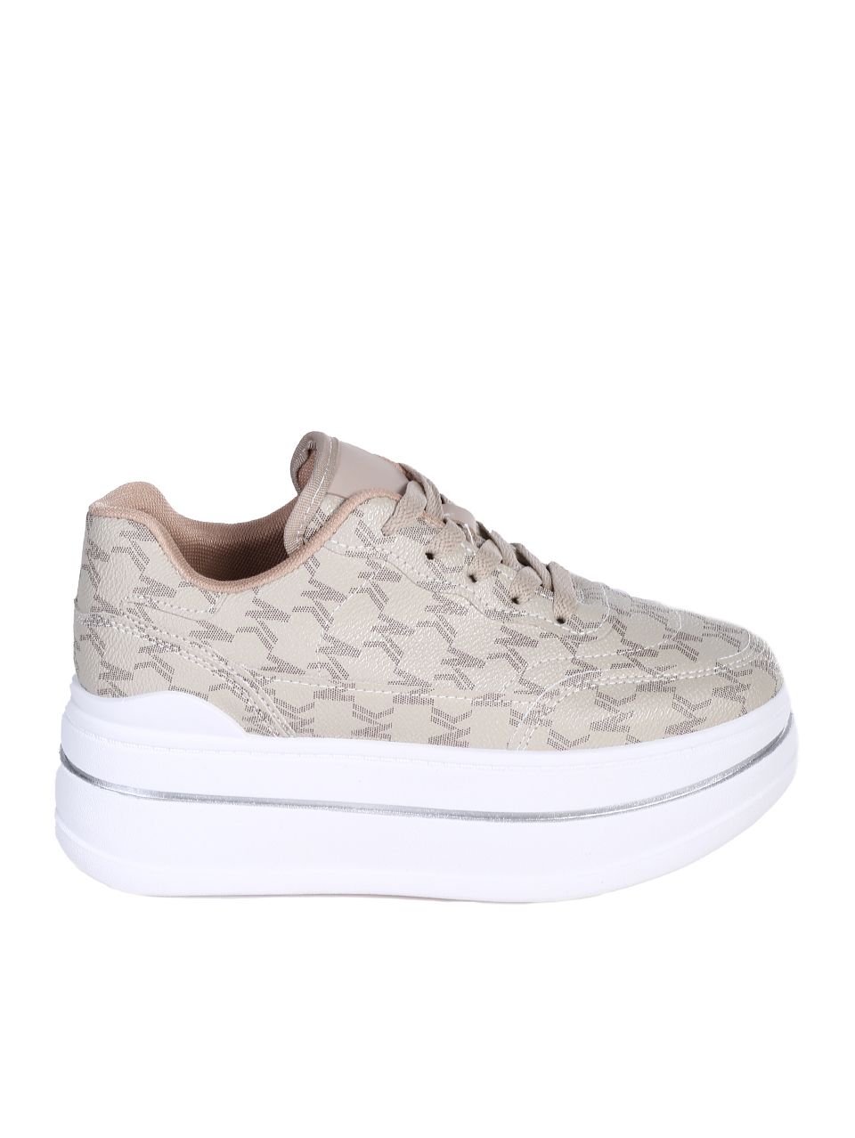 Ежедневни дамски обувки, на платформа, в бежово 3U-25104 beige
