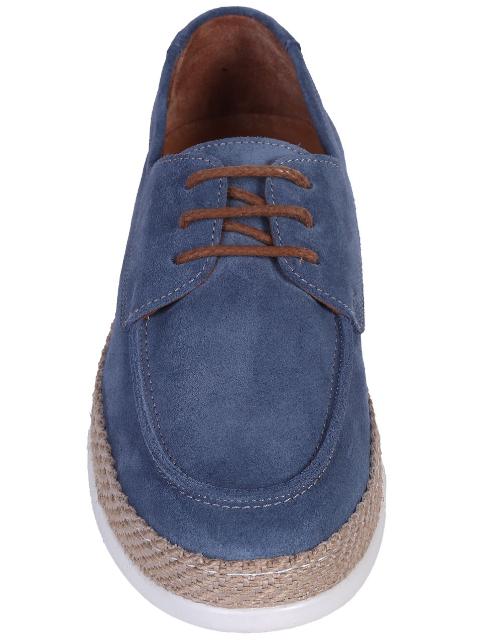 Ежедневни мъжки обувки от естествен велур в синьо 7AT-25360 denim