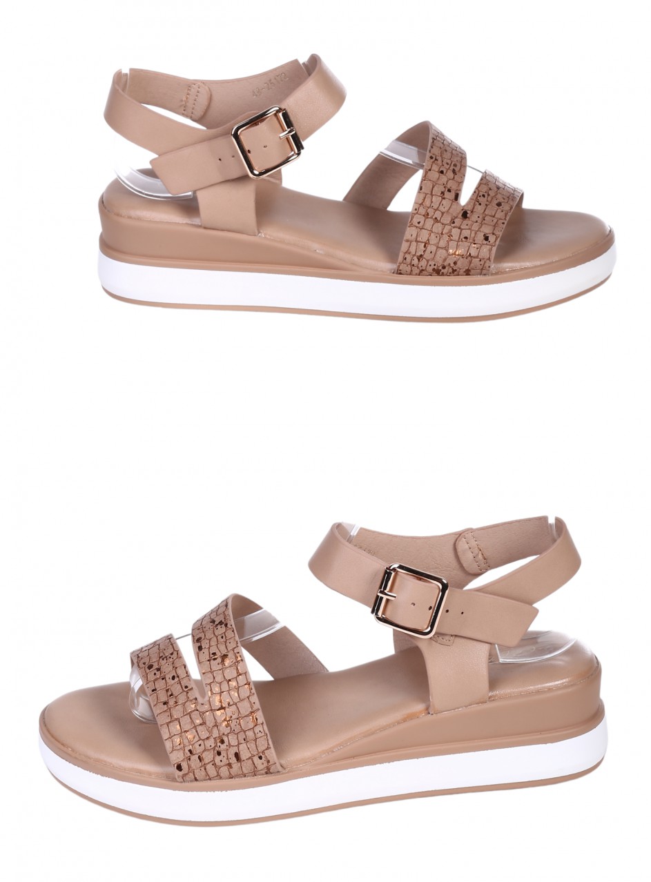 Ежедневни дамски сандали в бежово 4H-25172 beige