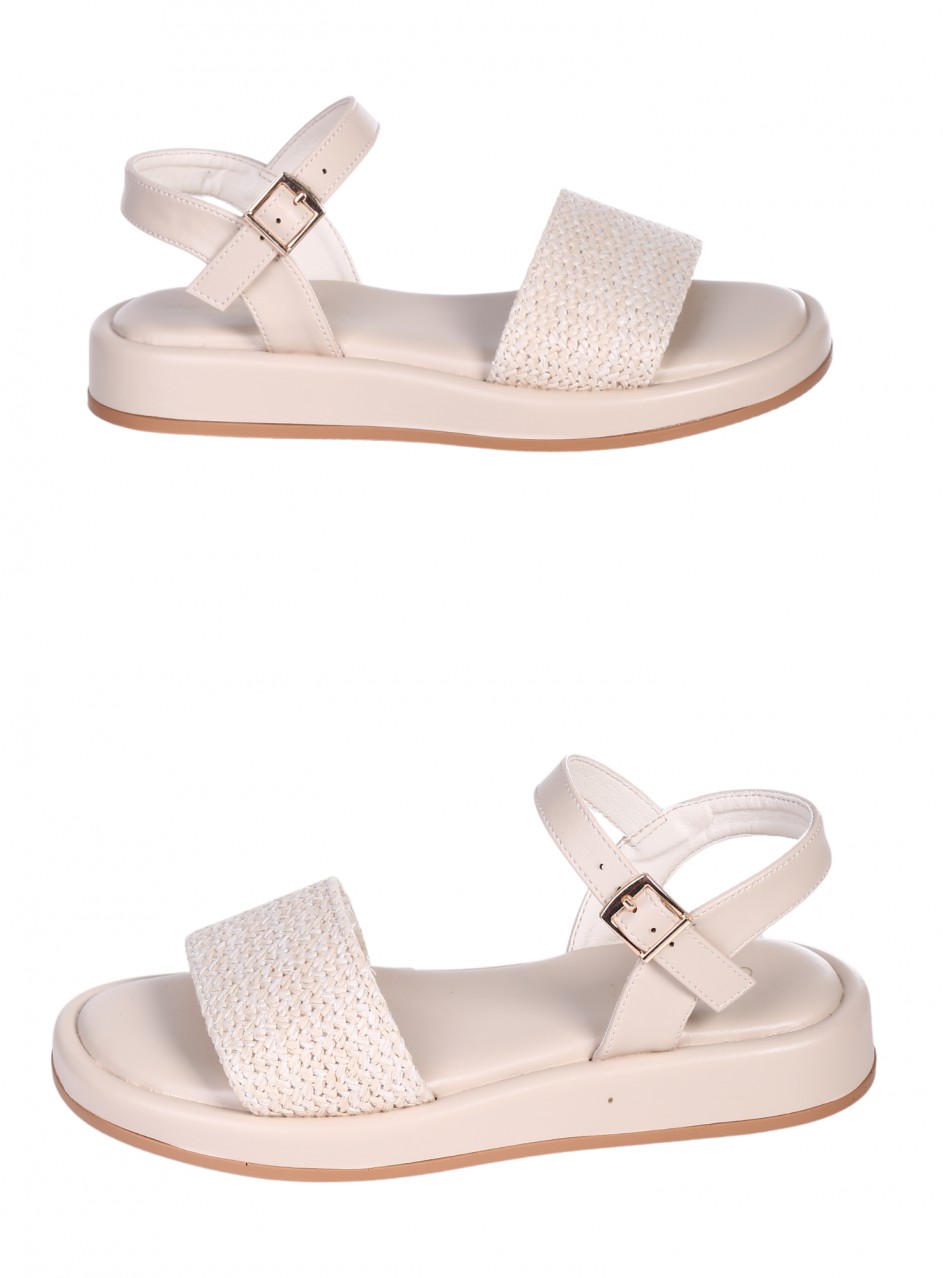 Ежедневни дамски сандали в бежово 4H-25181 off white
