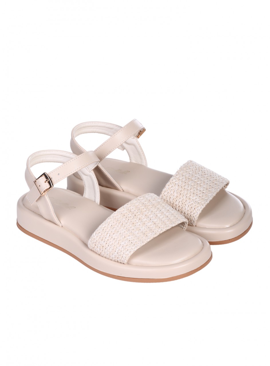 Ежедневни дамски сандали в бежово 4H-25181 off white