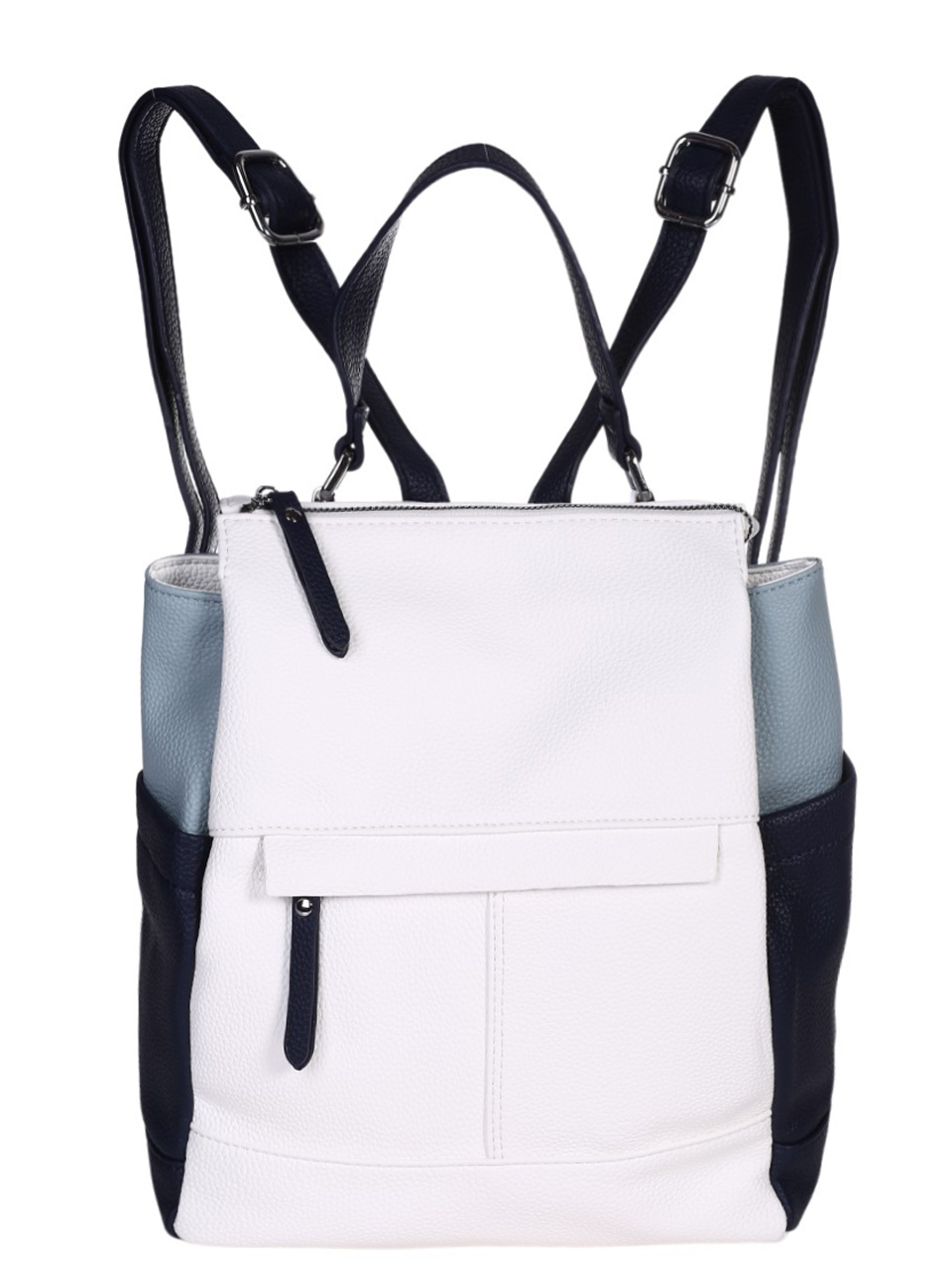 Ежедневна дамска раница в бял/син цвят 9Q-25298 white/blue (24282)