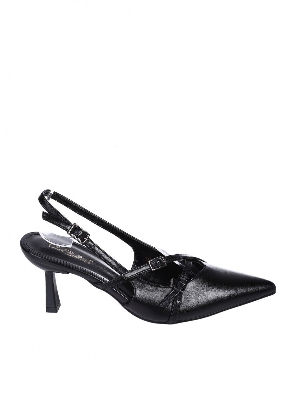 Елегантни дамски обувки, на ток, в черно 3M-25056 black