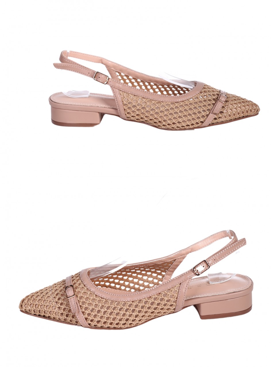 Ежедневни дамски обувки, с перфорации, в бежово 3M-25206 beige