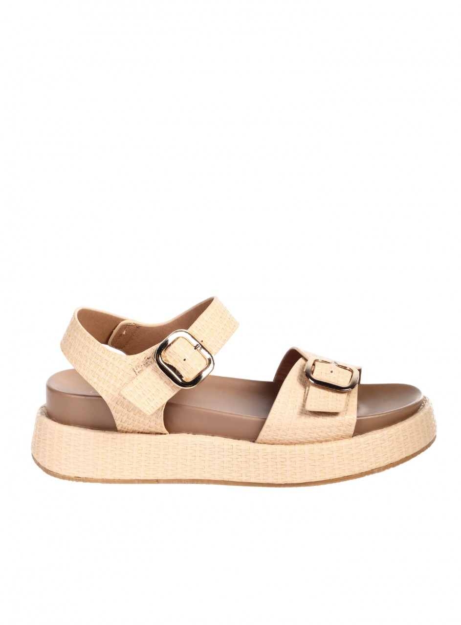 Ежедневни дамски сандали в бежово 4H-25305 beige