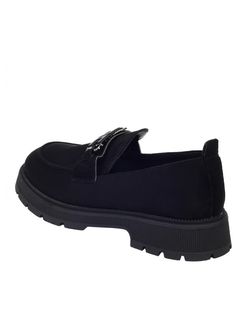 Ежедневни дамски обувки в черно  3C-25369 black suede (24644)
