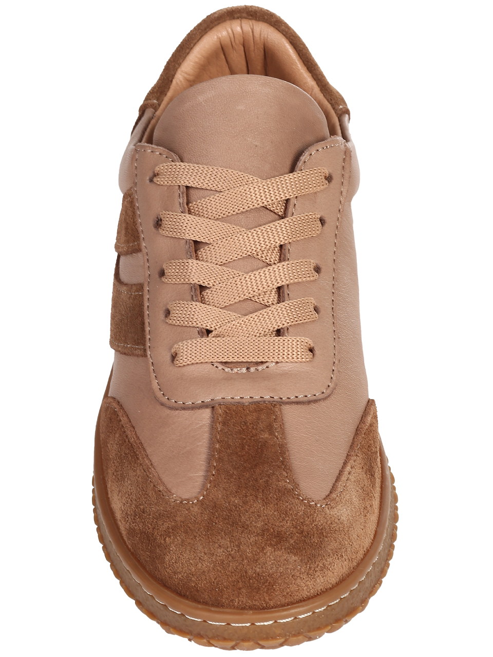 Ежедневни дамски обувки, тип кец, от естествена кожа в бежово 3AT-25697 beige