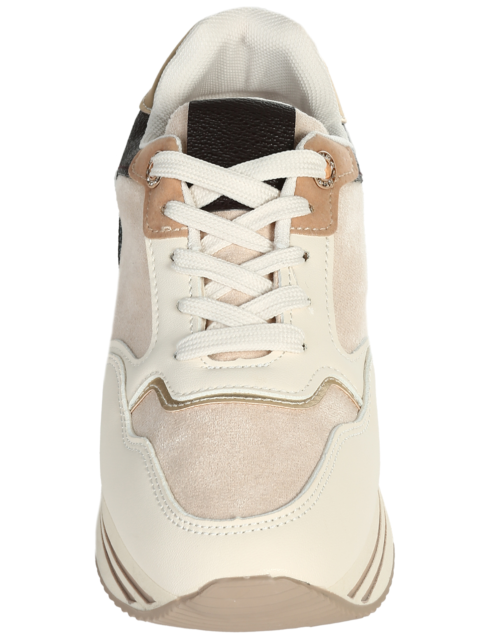 Ежедневни дамски обувки в бежов/златист цвят 3U-25509 beige
