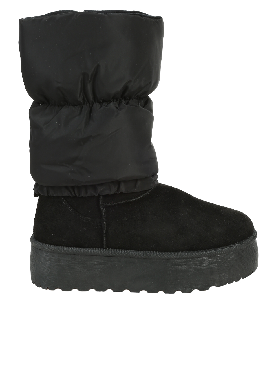 Ежедневни дамски боти от текстил в черно 2U-25503 all black