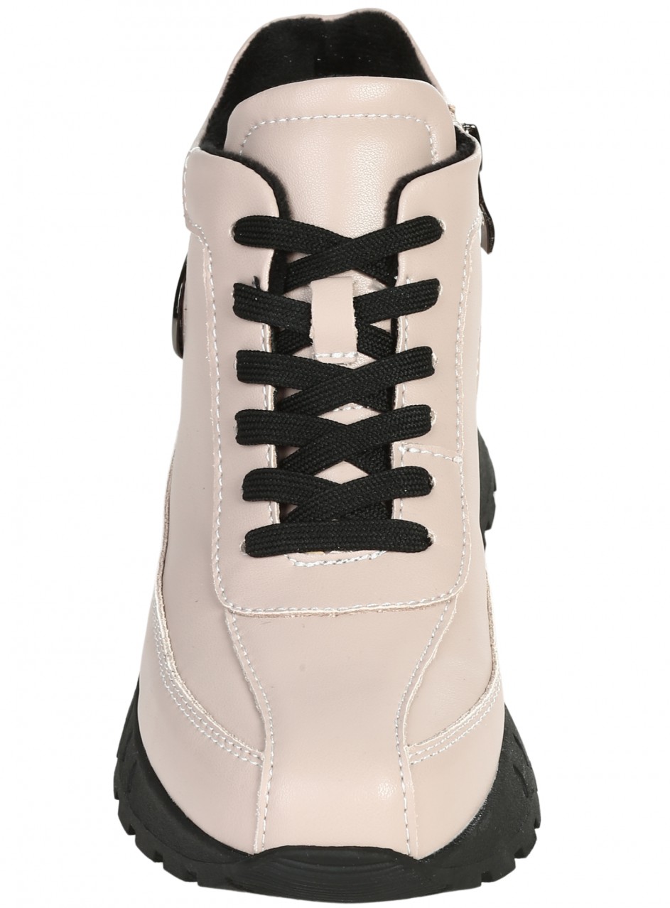 Ежедневни дамски боти от естествена кожа в бежово 2AF-25526 beige