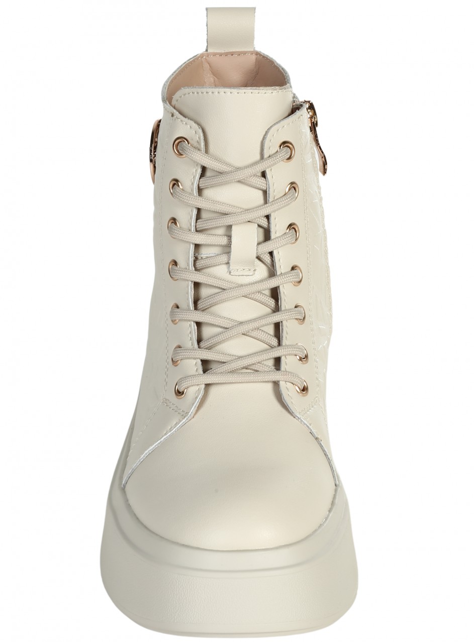 Ежедневни дамски боти от естествена кожа в бежово 2AF-25527 beige