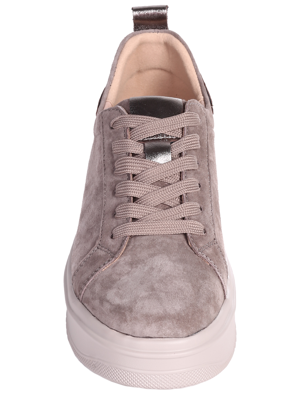 Ежедневни дамски обувки от естествен велур в бежово 3AF-25536 beige (24214)